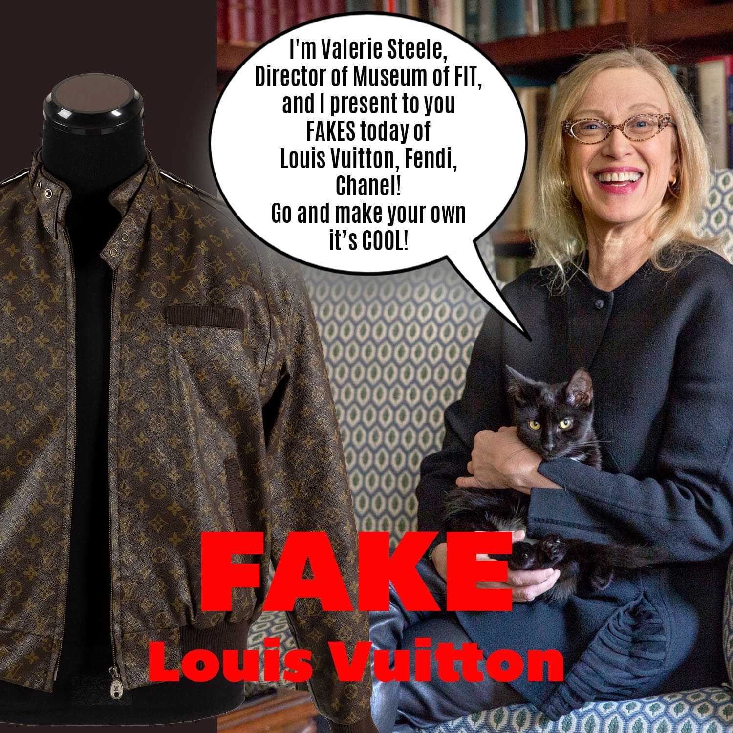 Валери Стил, директор Fashion Institute of Technology FIT, представила в музее подделки LOUIS VUITTON и CHANEL