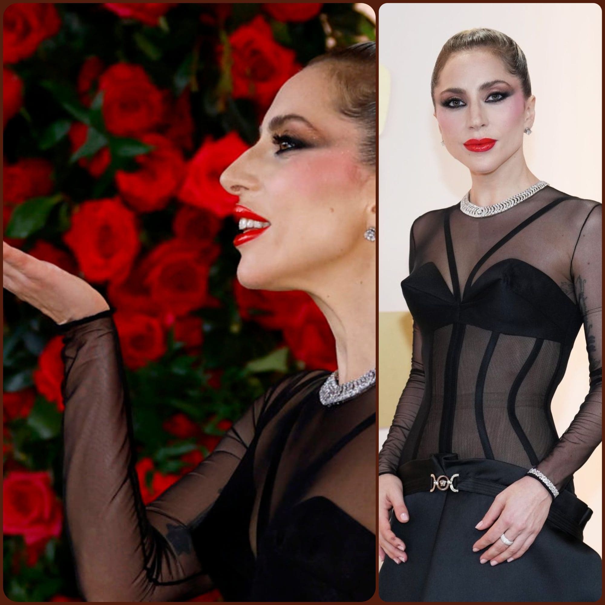Lady Gaga in Versace Autunno 2023 2024 agli Oscar 2023 Runway Magazine