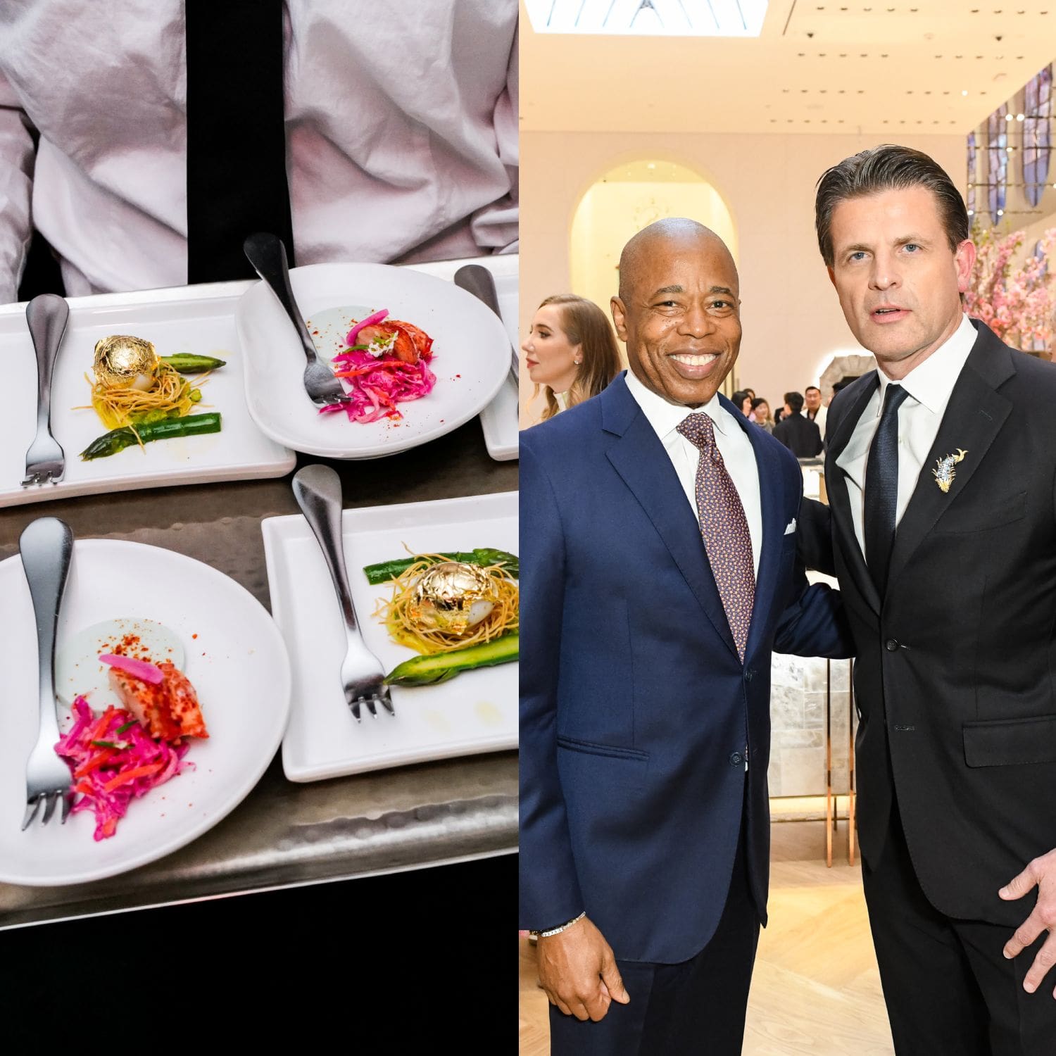 Eric Adams and Anthony Ledru at Tiffany&Co celebrate the reopening of New York flagship store, The Landmark