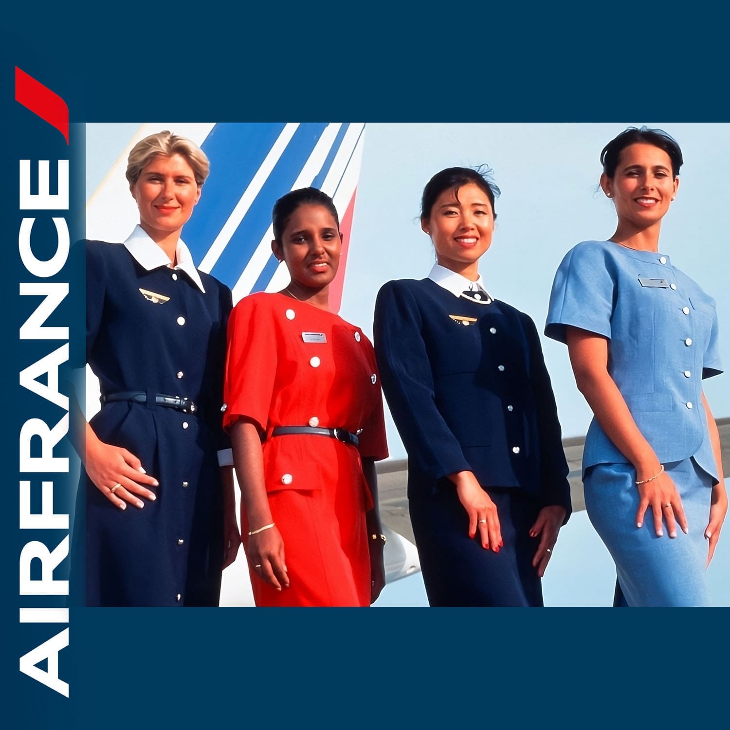 Uniforme de AirFrance 1997 de Nina Ricci, Carven y Louis Féraud